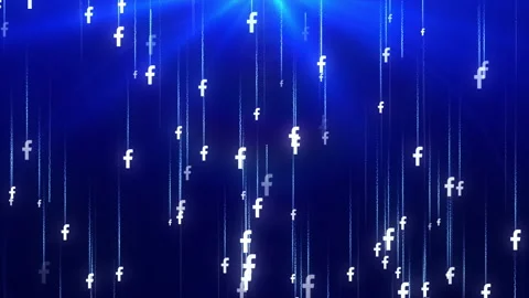 Falling Facebook Icon Background Stock Footage 194034472