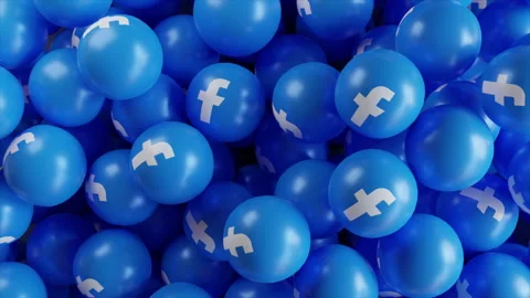 Falling Facebook Icons Ball Video stock 205070352