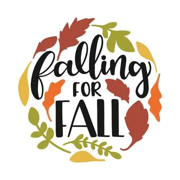 Falling for fall typography t-shirt design, tee print, t-shirt design Stock Illustration