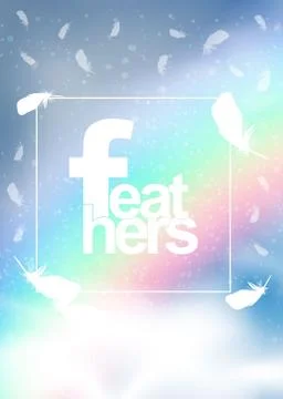 Falling feathers. Easy style, can be used in flyers, banners, web. Light cute Stock Illustration