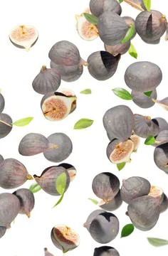 Falling figs vertical background. Stock Photos