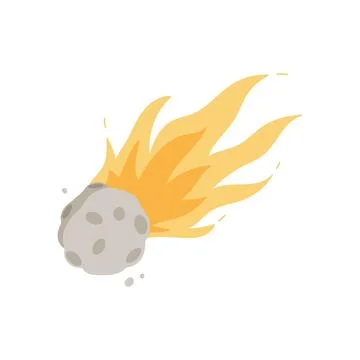 Falling flame meteor Stock Illustration