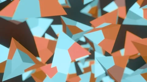 Falling flickering colored pyramids. Seamless loop Stock Footage 107703293