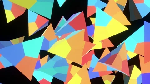 Falling flickering colorful pyramids. Seamless loop Stock Footage 262730205