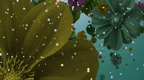Falling Flowers Backdrop Illustrazione stock