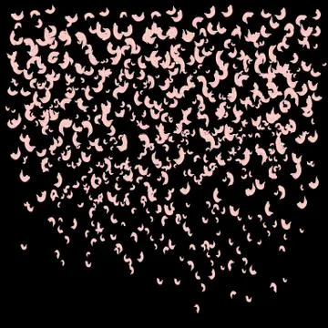 Falling, flying petals of roses, cherry blossoms, cherries, apricots, apple-t Stock Illustration