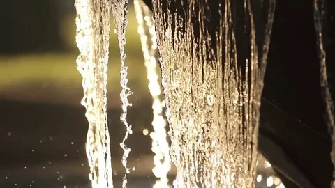 Falling fountain water Stock Footage 77047486