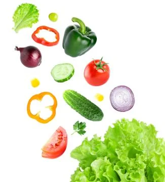 Falling fresh vegetables Stock Photos