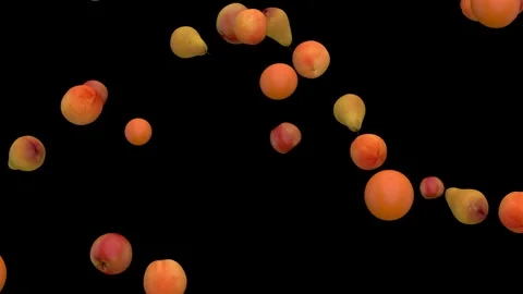 Falling fruits loop isolated with an alpha channel Stock Footage 255655217