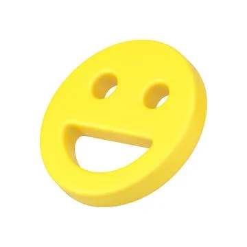 Falling funny smiley 3d icon. Symbol for chatting and expressing joy happines Stock Illustration