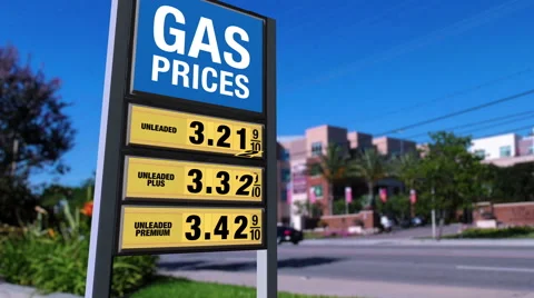 Falling Gas Prices - from $3.22 to $3.02 Stock Footage 50558772