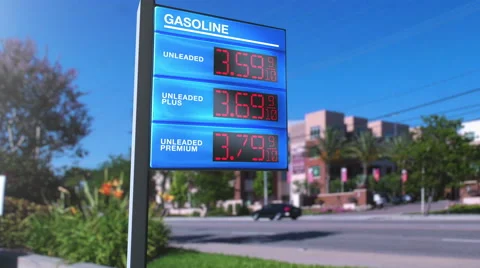 Falling Gas Prices - from $3.60 to $3.41 Stock Footage 50558606