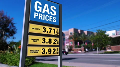 Falling Gas Prices - from $3.72 to $3.52 Stock Footage 50558978