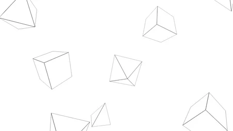 Falling geometric objects Video stock 69946942