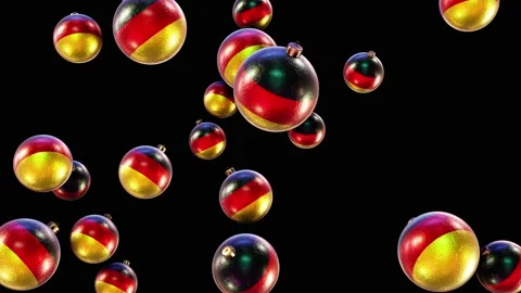 Falling Germany flag Christmas balls looping 3D animation with alpha Stock Footage 157477250