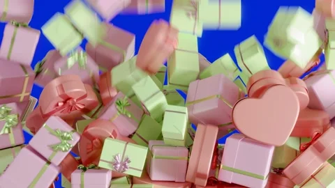 Falling gift boxes on green screen. Stock-Footage 255708076
