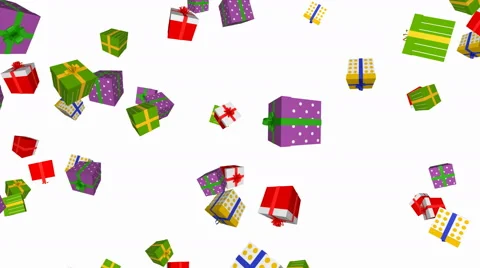 Falling gift boxes - seamless loop, overlay, alpha channel Stock Footage 63332852