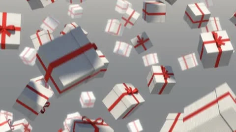 Falling gifts Stock Footage
