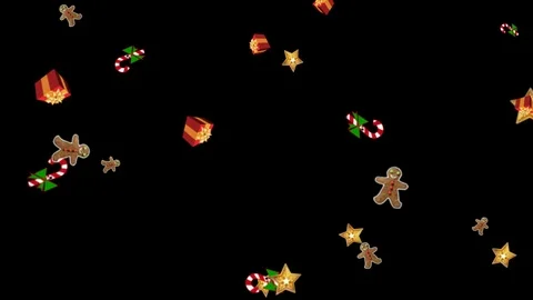 Falling gifts motion graphics with dark background Stock Footage 123945274