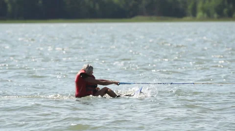 Falling girl with wakeboard Vídeos de archivo 40758509