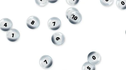Falling Glass Spheres with Black Numbers on White Background Stock Footage 339043235