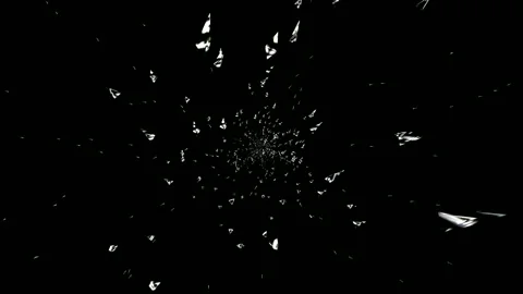 Falling Glass Triangular Particles Night Animation Stock Footage 275434970