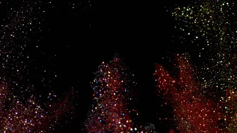 Falling glitter particles. Shiny confetti magic, sparkling, bokeh light Stock Footage 122370847