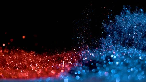 Falling glitter particles. Shiny confetti magic, sparkling, bokeh light Stock Footage 122371916