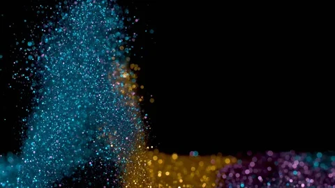 Falling glitter particles. Shiny confetti magic, sparkling, bokeh light Vidéo 122373368