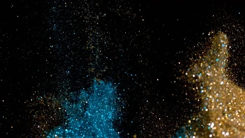 Falling glitter particles. Shiny confetti magic, sparkling, bokeh light Stock Footage 122373945