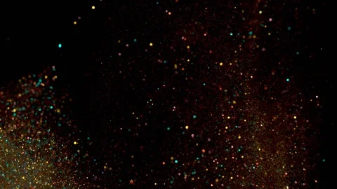 Falling glitter particles. Shiny confetti magic, sparkling, bokeh light Stock Footage 122374057