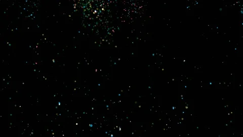Falling glitter particles. Shiny confetti magic, sparkling, bokeh light 動画素材 122376706