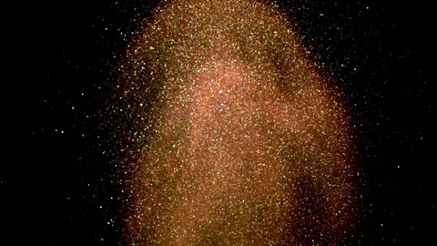 Falling glitter particles. Shiny confetti magic, sparkling, bokeh light Video stock 122379287