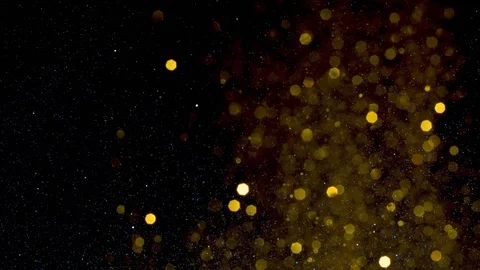 Falling glitter particles. Shiny confetti magic, sparkling, bokeh light Stock Footage 122380664