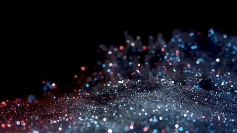 Falling glitter particles. Shiny confetti magic, sparkling, bokeh light Stock Footage 122382440