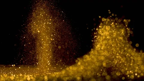 Falling glitter particles. Shiny confetti magic, sparkling, bokeh light Stock Footage 122383403