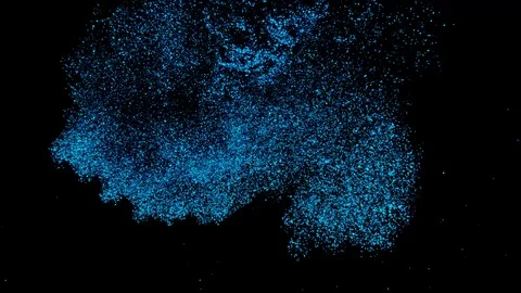 Falling glitter particles. Shiny confetti magic, sparkling, bokeh light Vidéo 122386174