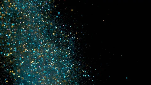 Falling glitter particles. Shiny confetti magic, sparkling, bokeh light Vidéo 122386553