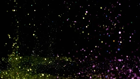 Falling glitter particles. Shiny confetti magic, sparkling, bokeh light Stock Footage 122386850