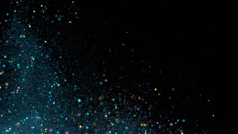 Falling glitter particles. Shiny confetti magic, sparkling, bokeh light Stock Footage 122388749