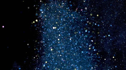 Falling glitter particles. Shiny confetti magic, sparkling, bokeh light Stock Footage 122389211