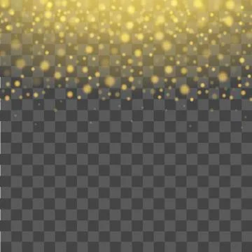 Falling glitter particles on transparent background.  Vector illustration Stock Illustration
