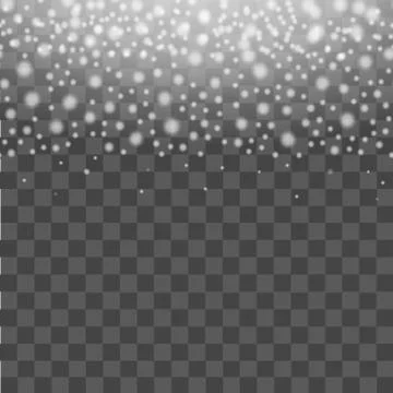 Falling glitter particles on transparent background.  Vector illustration Stock Illustration