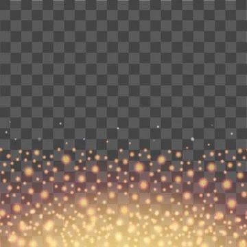 Falling glitter particles on transparent background.  Vector illustration Stock Illustration