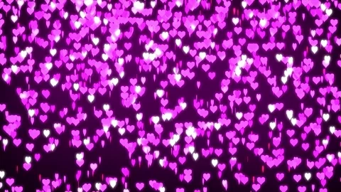 Falling Glittering Hearts Background Stock Footage 316286845