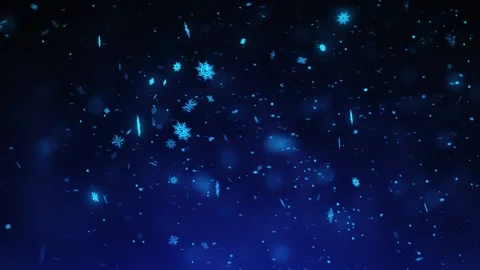 Falling Glowing Blue Snowflakes Animation.  Stock Footage 219501860