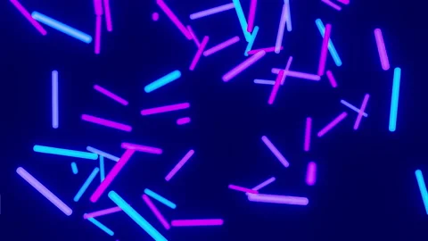 Falling glowing neon 3D lines or stripes. Seamless Stock Footage 143768702