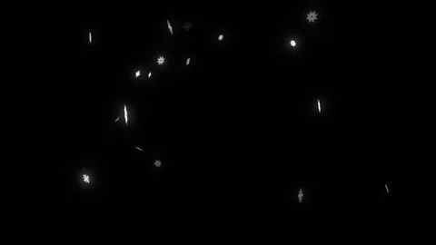 Falling Glowing White Snowflakes Animation on a black background. Stock Footage 219501614