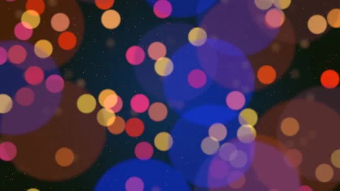 Falling gold and blue glitters and round bokeh in blue night sky Stockbeeldmateriaal 230061972