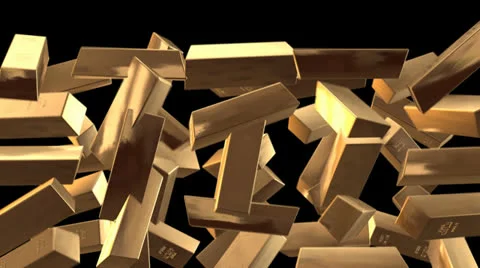 Falling Gold Bars 動画素材 24827525